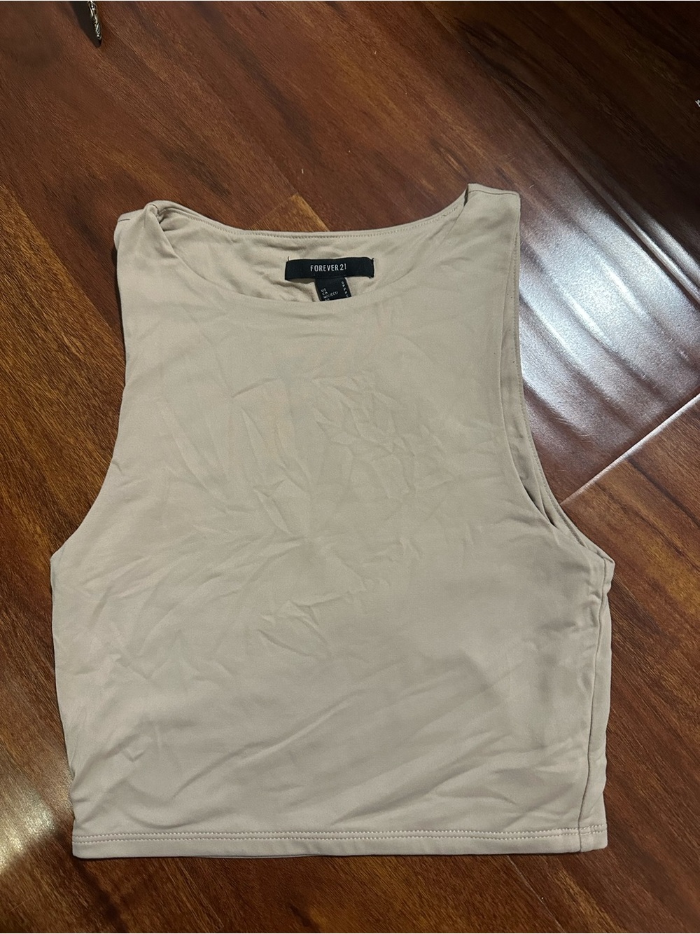 Forever 21 Light Beige Cropped Tank Top